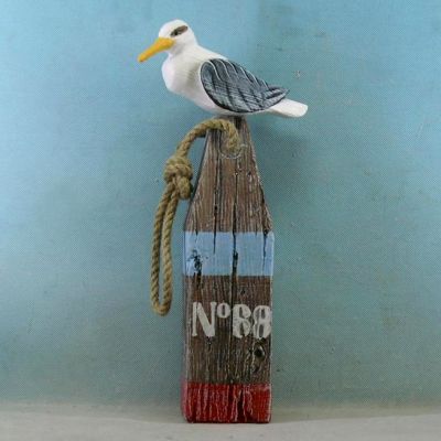 Wooden Seabird on no.68 Blue Buoy 15quot; Wooden Seabird on no.68 Blue Buoy 15