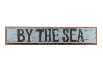 Wooden By the Seaside Nautical Plaque 36quot; Wooden By the Seaside Nautical Plaque 36