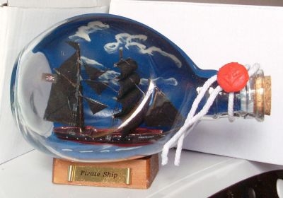 Pirate Ship in a Bottle with Sky 5.5" Ship Image