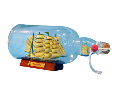 Green Flying Cloud Ship in a Bottle 11 Green Flying Cloud Ship in a Bottle 11