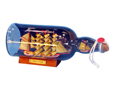 Flying Cloud Ship in a Bottle