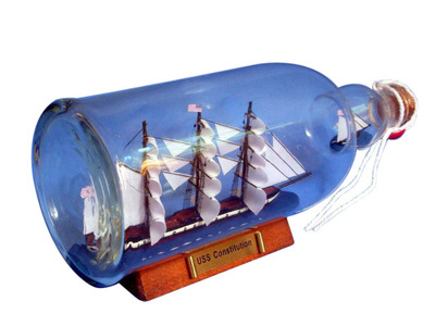 USS Constitution Ship in a Bottle 11 model ship