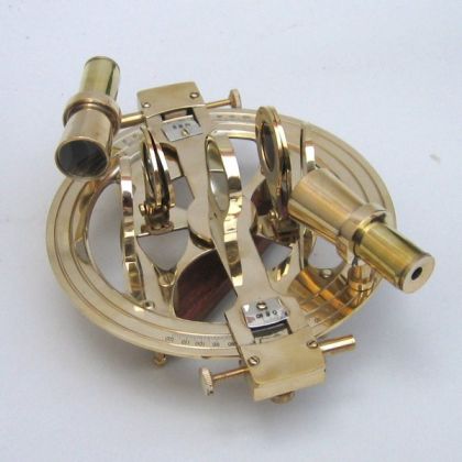 Brass Round Sextant 8 w/ Double Scope model ship