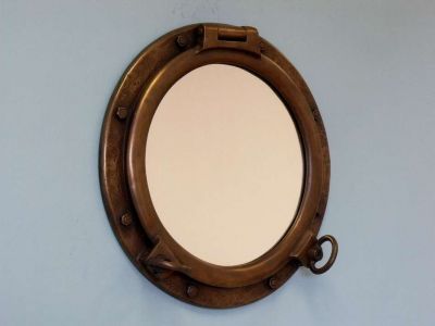 Bronzed Porthole Mirror 20quot; Bronzed Porthole Mirror 20