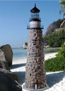 Natural Stone Electric Lawn Lighthouse 60