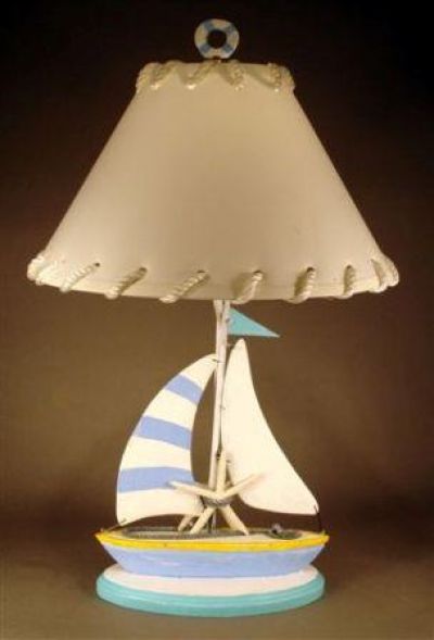 Beach Colored Sailboat Electric Lamp 29 Beach Colored Sailboat Electric Lamp 29