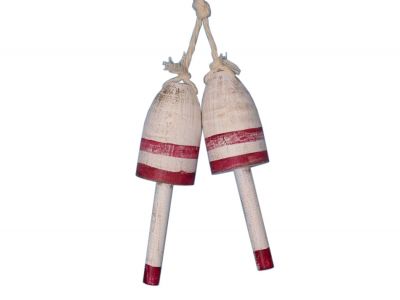 Wooden Vintage Dark Red Maine Lobster Trap Buoy 7quot; - Set of 2 Wooden Vintage Dark Red Maine Lobster Trap Buoy 7 - Set of 2