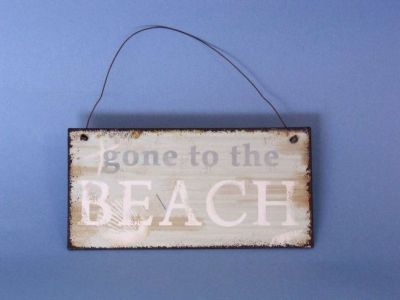 Tin Gone to the Beach Sign 6quot; Tin Gone to the Beach Sign 6
