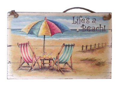 Wooden Chair and Umbrella Sign 16quot; Wooden Chair and Umbrella Sign 16