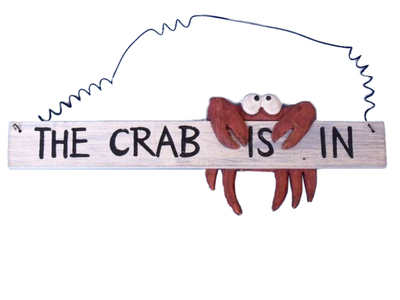 Wooden The Crab is In Sign 12quot; Wooden The Crab is In Sign 12