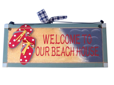 Wooden Welcome To Our Beach House Sign 12quot; Wooden Welcome To Our Beach House Sign 12