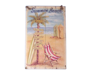 Wooden Summer Beach Sign 16quot; Wooden Summer Beach Sign 16