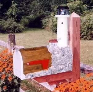Boston Harbor Solar Powered Wooden Lighthouse Mailbox 36 Boston Harbor Solar Powered Wooden Lighthouse Mailbox 36