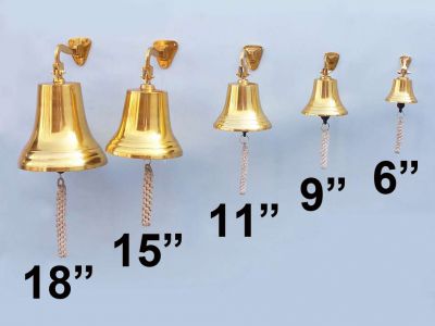 Brass Hanging Ships Bell 9 Brass Hanging Ships Bell 9
