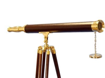 Floor Standing Brass-Leather Harbor Master Telescope 60 