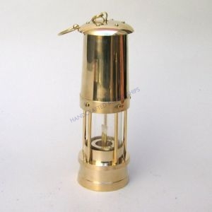 Brass - Glass Miners Oil Lamp 11quot; Brass - Glass Miners Oil Lamp 11