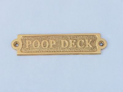Solid Brass Poop Deck Sign 6quot; Solid Brass Poop Deck Sign 6