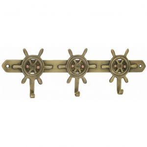 Solid Brass Ship Wheel Key Rack 10