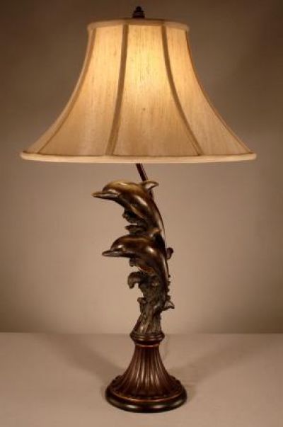 Bronze Dolphin Electric Lamp 31 Bronze Dolphin Electric Lamp 31