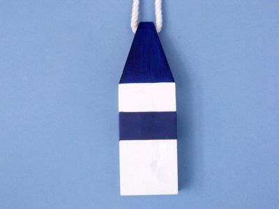 Wooden Dark Blue Maryland Crab Trap Buoy 8