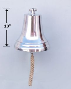 Chrome Hanging Ships Bell 18 Chrome Hanging Ships Bell 18