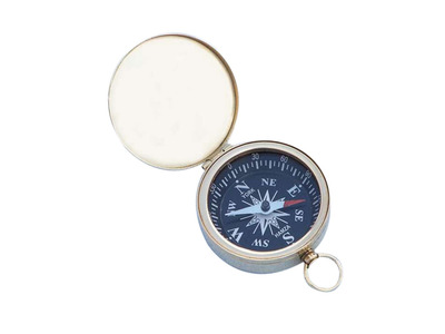 Brass Black Faced Compass w-Lid 2 Brass Black Faced Compass w-Lid 2