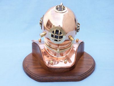 Copper Diving Helmet w-Base 12 Copper Diving Helmet w-Base 12