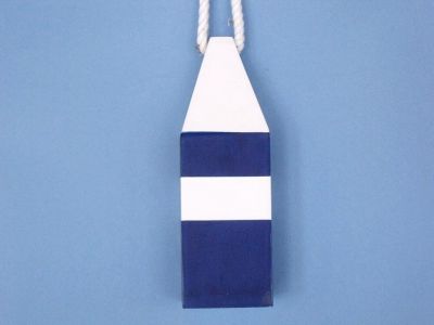 Wooden Dark Blue Chesapeake Bay Crab Trap Buoy 8