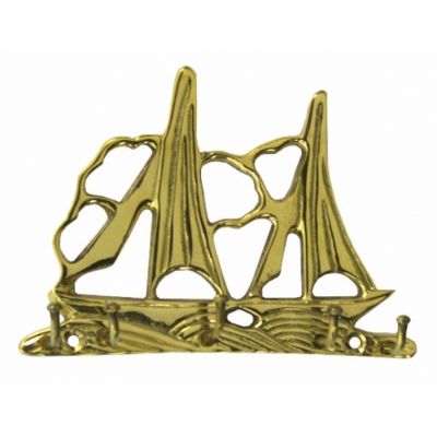 Solid Brass Dual Sailboat Key Rack 5