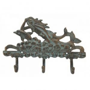 Seaworn Mermaid w- Dolphin Key Rack 10quot; Seaworn Mermaid w- Dolphin Key Rack 10