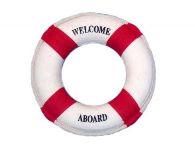 Red Welcome Aboard Life Ring 6quot; Red Welcome Aboard Life Ring 6