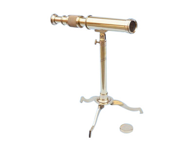 Floor Standing Brass Telescope on Stand 17