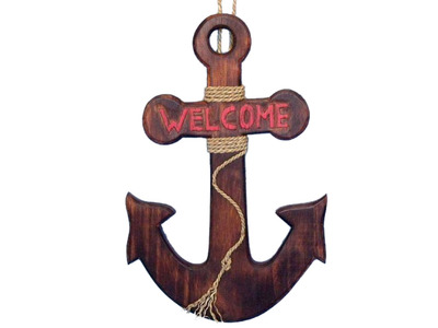 Wooden Welcome Anchor 20quot; Wooden Welcome Anchor 20