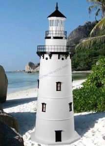 Old Saybrook Stucco Electric Lawn Lighthouse 48