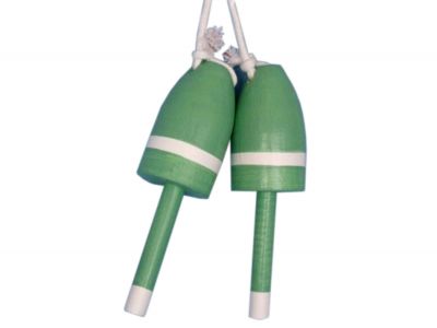 Wooden Light Green Maine Lobster Trap Buoy 7quot; - Set of 2 Wooden Light Green Maine Lobster Trap Buoy 7 - Set of 2