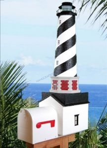 Cape Hatteras Solar Powered Stucco Lighthouse Mailbox 36