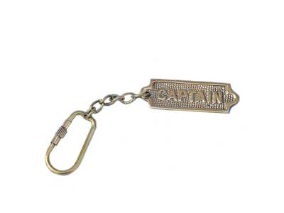 Solid Brass Captains Sign Keyring 5quot; Solid Brass Captains Sign Keyring 5