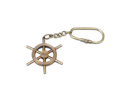 Solid Brass-Copper Ship Wheel Key Chain 5quot; Solid Brass-Copper Ship Wheel Key Chain 5