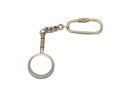 Solid Brass Handle Magnifier Key Chain 4quot; Solid Brass Handle Magnifier Key Chain 4