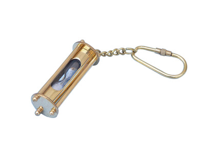 Solid Brass Hour Glass Key Chain 6 Solid Brass Hour Glass Key Chain 6