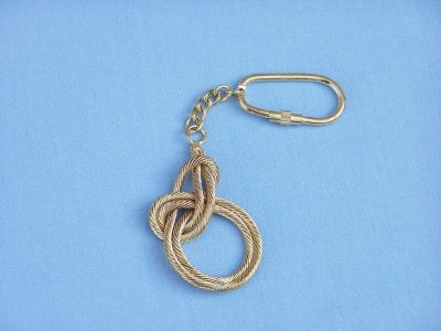 Solid Brass Bowline on Bight Knot Key Chain 5