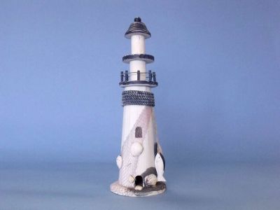 Wooden White Net and Rope Lighthouse 15