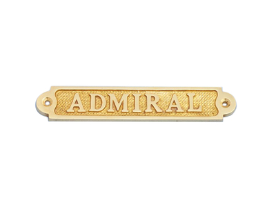Solid Brass Admiral Sign 5quot; Solid Brass Admiral Sign 5