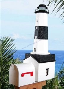 Montauk Solar Powered Stucco Lighthouse Mailbox 36 Montauk Solar Powered Stucco Lighthouse Mailbox 36