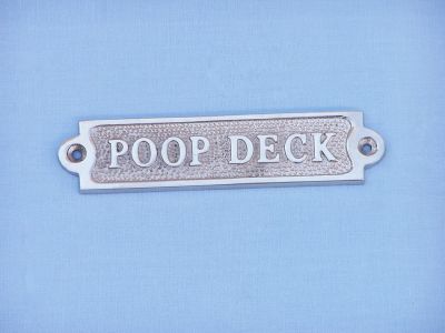 Chrome Poop Deck Sign 6quot; Chrome Poop Deck Sign 6