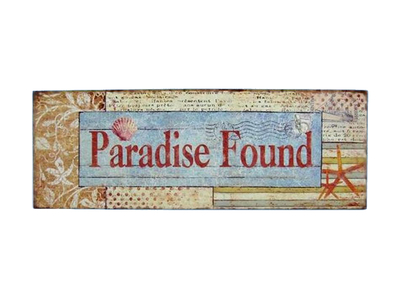 Wooden Paradise Found Beach Sign 19quot; Wooden Paradise Found Beach Sign 19
