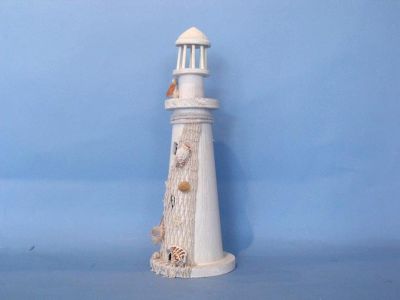 Wooden Pelican and Net Small Lighthouse 15