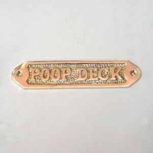Brass Poop Deck Sign 6quot; Brass Poop Deck Sign 6