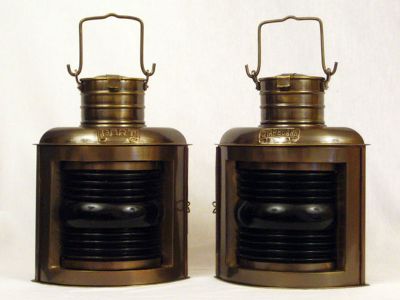 Antique Brass Port and Starboard Oil Lantern 12 Antique Brass Port and Starboard Oil Lantern 12