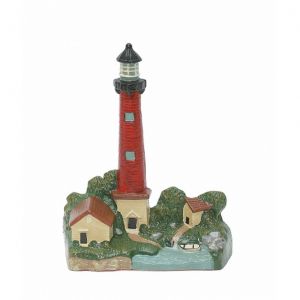 Ceramic Red Lighthouse Door Stop 12